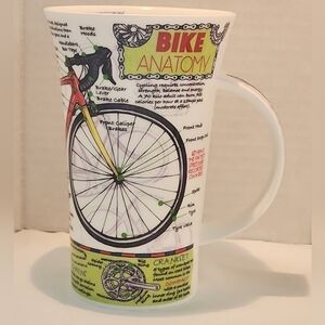 Dunoon Glencoe Bike Anatomy Mug Large Caroline Dadd Made In England 20 Ounce